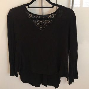 Comfortable black lace up long sleeve